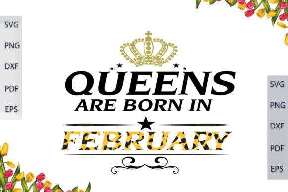 Gift for February Queens, Leopard Font