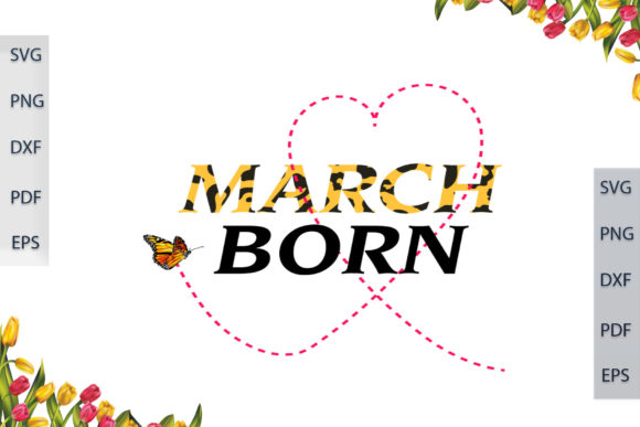 March Born in Leopard Font Gift Ideas